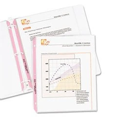 Bargainwizz C-Line Pink Ribbon Standard Weight Poly Sheet Protectors