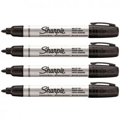 Bargainwizz Sharpie Permanent Markers Black Pro Bullet Tip (4-Pack) Blacks Office Supplies