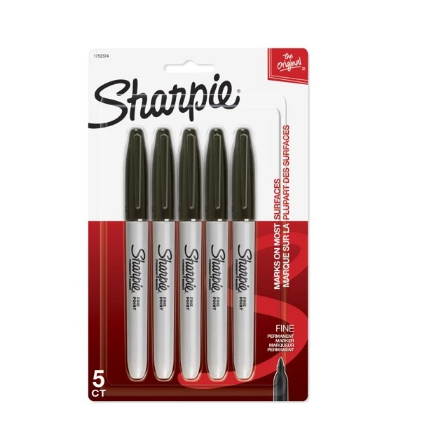 Bargainwizz Sharpie Permanent Marker Fine Point Black - 5 Count Office Supplies 2 Bargainwizz Sharpie Permanent Marker Fine Point Black - 5 Count Office Supplies