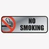 Bargainwizz COSCO Brush Metal Office Sign, No Smoking, 9 X 3, Silver/Red Office Supplies
