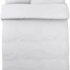 Bargainwizz Ikea OFELIA VASS King Duvet Cover W/ Pillowcases Dobby Woven Bed Set White