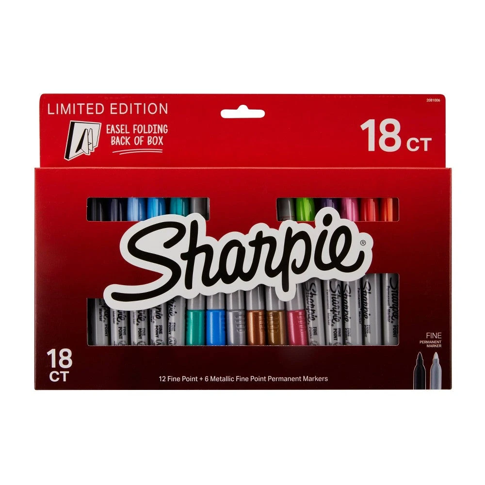 Bargainwizz Sharpie Permanent Marker Fine Point Pack 18ct, Multi-Colored Office Supplies 1 Bargainwizz Sharpie Permanent Marker Fine Point Pack 18ct, Multi-Colored Office Supplies