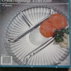 Bargainwizz Antiques Crystal Happenings 4 Section Relish Dish
