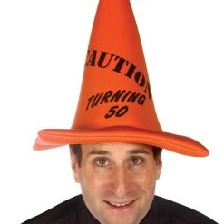 Bargainwizz Caution Turning 50 Cone Hat