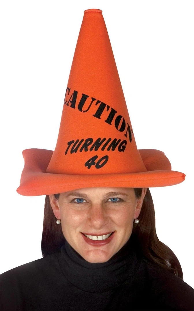 Bargainwizz Orange Safety Cone - Caution Turning 40 Hat 1 Bargainwizz Orange Safety Cone - Caution Turning 40 Hat