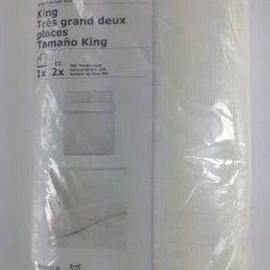 Bargainwizz Ikea OFELIA VASS King Duvet Cover W/ Pillowcases Dobby Woven Bed Set White