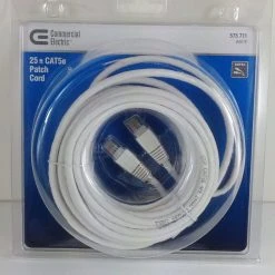 Bargainwizz Commercial Electric 25 Ft. Cat5e Ethernet Cable - White Computers