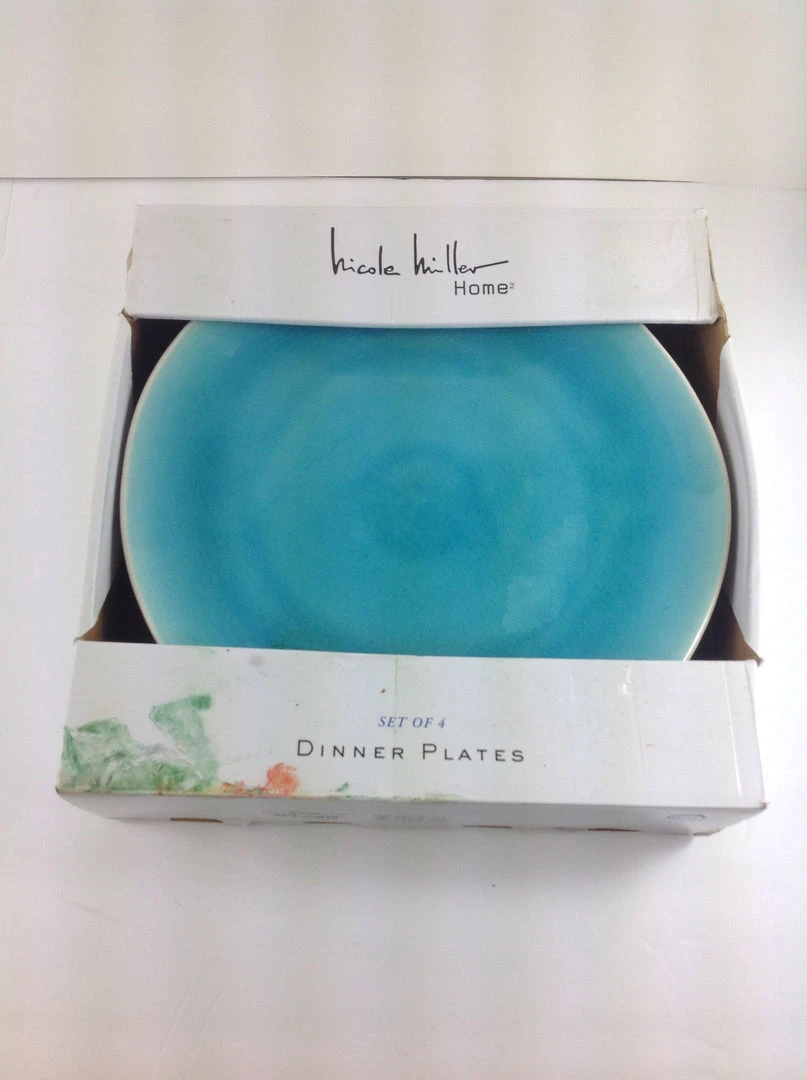 Bargainwizz Kitchen Crackled Glass Turquoise Aqua Dinnerware 1 Bargainwizz Kitchen Crackled Glass Turquoise Aqua Dinnerware