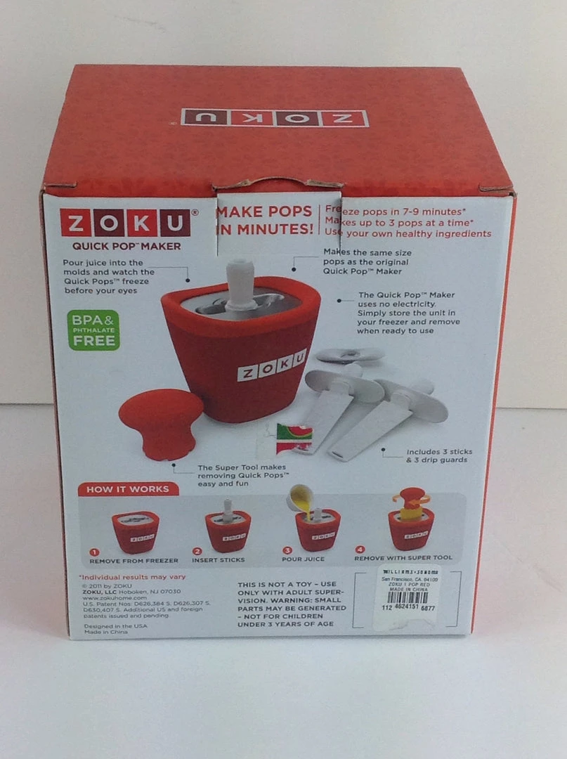 Bargainwizz Zoku Quick Pop Maker Pops (RED) 2 Bargainwizz Zoku Quick Pop Maker Pops (RED)