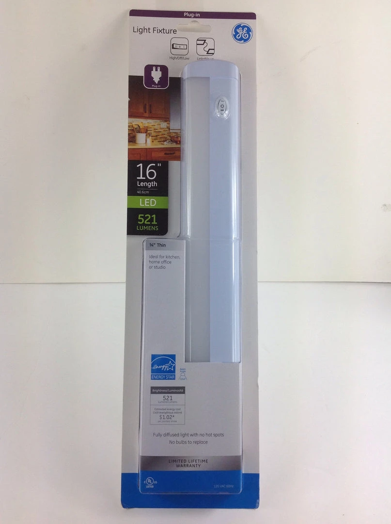 Bargainwizz GE 16 In. Plug-In Linkable Under Cabinet Fixture, White Lighting 1 Bargainwizz GE 16 In. Plug-In Linkable Under Cabinet Fixture, White Lighting
