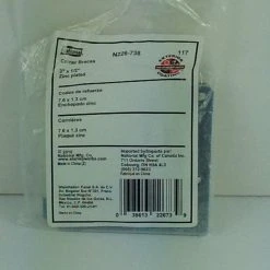 Bargainwizz Zinc Plated 3" X 1/2" Corner Braces 4Pk NATIONAL Mending Plates N226-738 Zinc